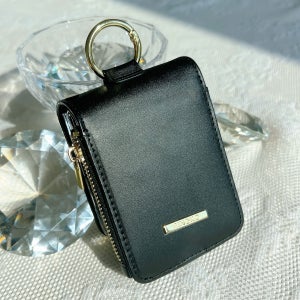 지플립 핑거 고리 지갑 케이스 심플링 지폐 수납 지퍼 블랙, 갤럭시Z 플립5