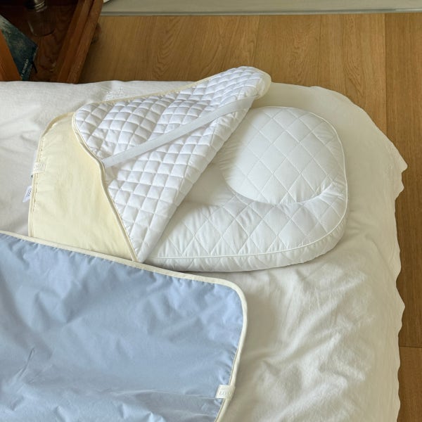 템퍼 베개커버 호환 밴딩 베개커버 누빔 베갯잇 밴드형 크림 M