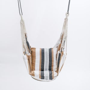 캔버스 캠핑 해먹의자 흔들의자 (브라운)