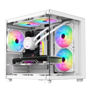투민시스템 TM100 RGB 강화유리 미니타워 어항케이스 (화이트)
