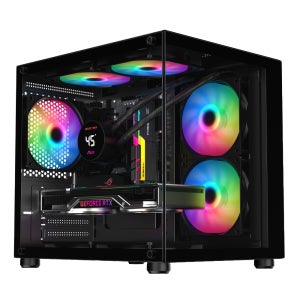 투민시스템 TM100 RGB 강화유리 미니타워 어항케이스 (블랙)