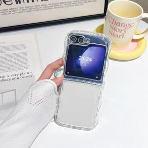 물결 웨이브 젤리 케이스 카메라 풀커버 심플 슬림 바디 범퍼 투명, 갤럭시Z 플립5