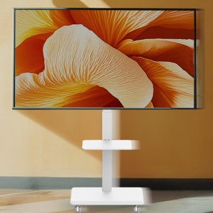 좌우회전 이동식 티비스탠드 대형 거치대 화이트 삼성 LG 호환 무빙 삼탠바이미 철제받침대