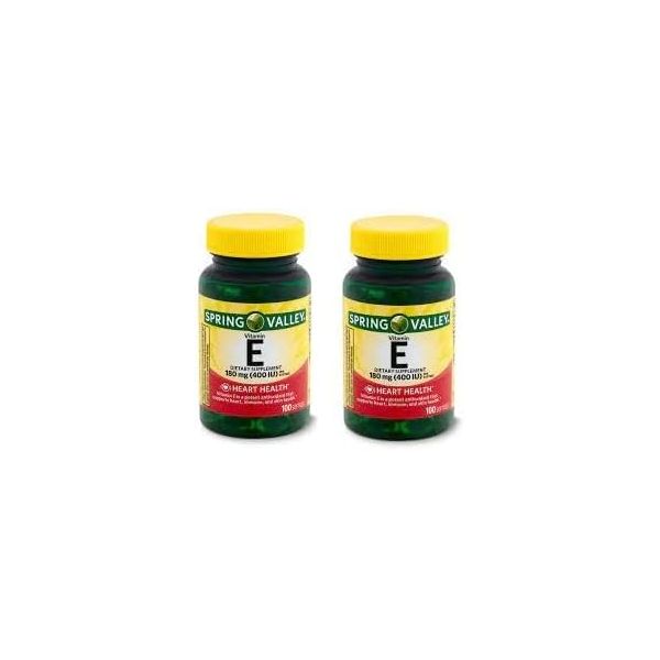<b>스프링 밸리</b> 비타민 E 식이 보충제, 180mg, 소프트젤 100개(2팩)Q