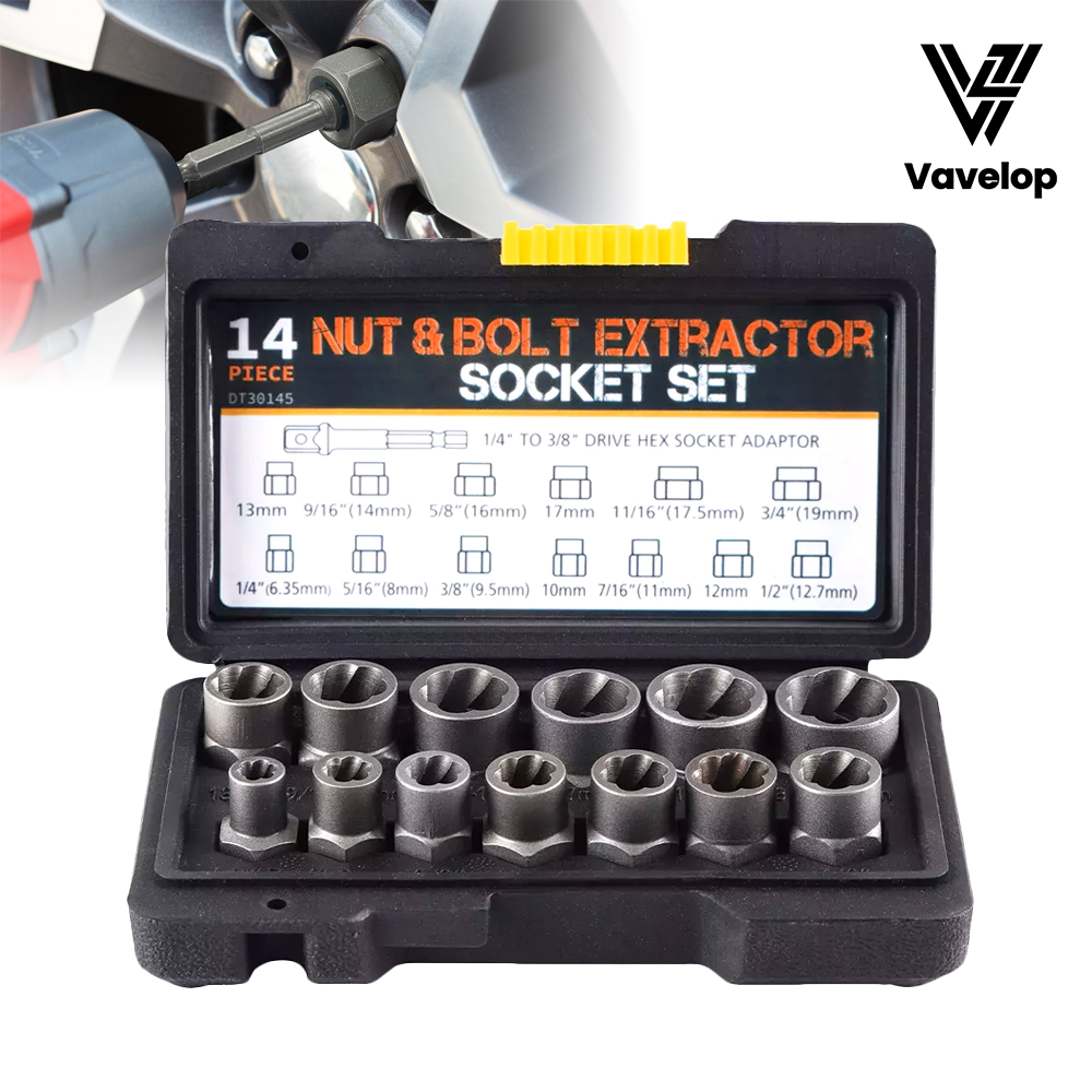 국내배송 너트 볼트 리무버 트위스트소켓 볼트 제거 빼기 크롬 <b>몰리브덴</b> 14pcs 세트