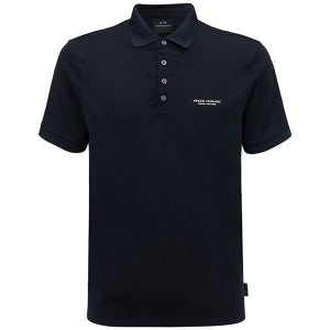 아르마니 익스체인지 로고 엠브로이디드 코튼 피케 폴로 네이비 8NZF80 Z8H4Z 1510