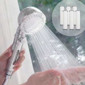 헴마픽스 안개분사 절수 온오프 샤워기헤드 코티사우나 필터 샤워기 샤워필터 6개 포함