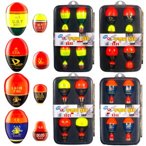 HDF 해동 도조 오동목 구멍찌 4개+강화목 수중찌 4개+태클박스 모두다