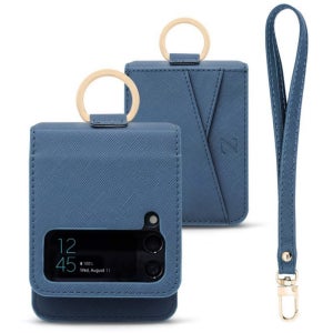 지플립 케이스 카드 힌지 보호 미드 블루, 갤럭시 Z플립3