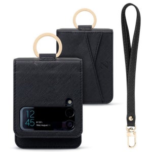 지플립 케이스 카드 힌지 보호 블랙, 갤럭시 Z플립1 / Z플립2 공용