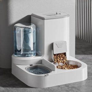 자동급식기 반려동물 사료자동 물자동 강아지자동급식기 고양이급식기 반려견자동급식기 l급 고급 회색 급식 급수 일체 순수 필터링 고양이 개 공용/초대용량