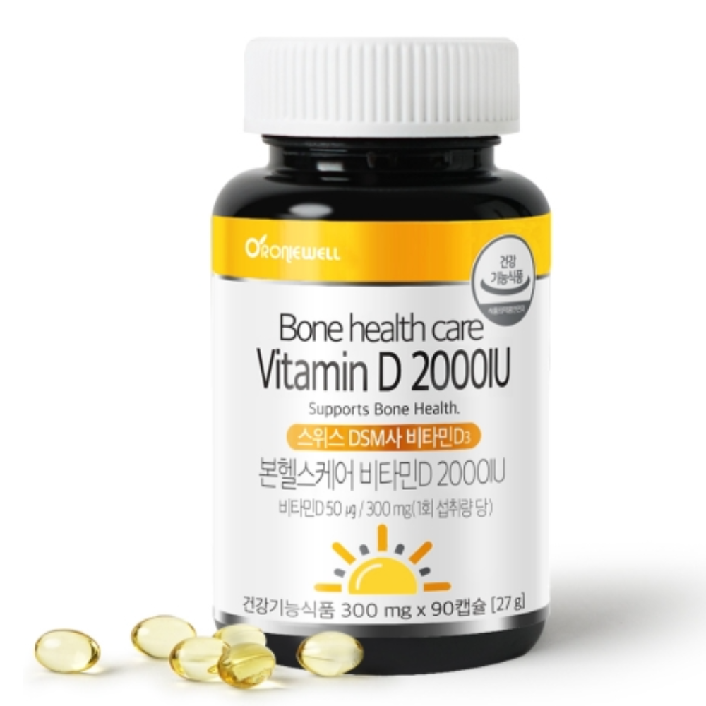 로니웰 본헬스<b>케어 비타민</b>D 2000IU 300mg 90캡슐
