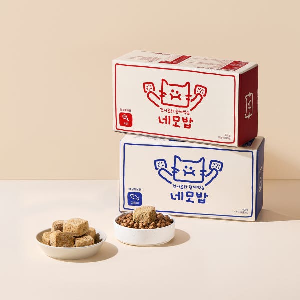 건사료와 함께 먹는 네모밥 고양이 화식 30p 화식큐브 반려묘 수제 자연식 생식