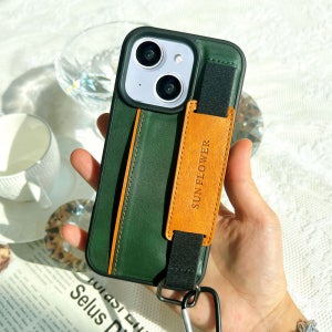 링고리 가죽 카드 케이스 스트랩 밴드 범퍼 수납 우디 그린, 아이폰14