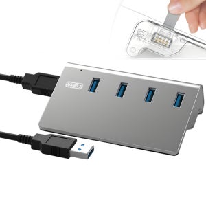 메탈 멀티허브 USB3.2 4포트 Gen2 10Gbps 유무전원 겸용 허브 노트북 게임패드