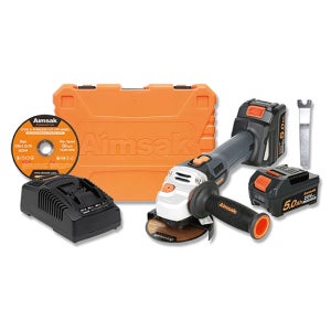 아임삭 충전그라인더 20V MAX 5.0AH 배터리2개 앵글 그라인더세트 BL18G605