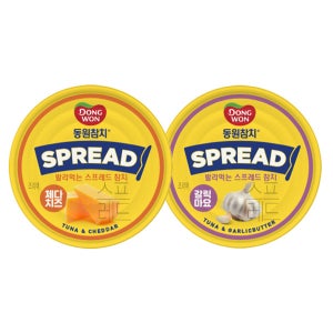 동원 발라먹는 스프레드참치 100g 갈릭마요 체다치즈 2종 (행사)