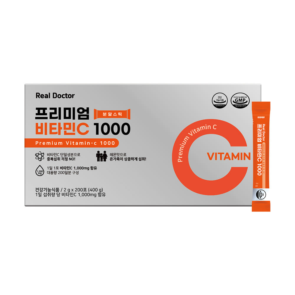 리얼닥터 프리미엄 <b>비타민C</b> 1000 200일분 1개 가루 대용량 온가족 고함량