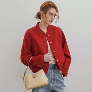 [시야쥬] SIOT4138 트위드 바시티 자켓_Red