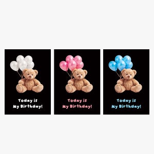 로나파티 생일 포스터 파티 용품 곰돌이 해피벌스데이 데코 셀프 촬영 종이 소품 P20