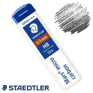 스테들러 마스 마이크로 카본 250 샤프심 0.5mm HB 12입 78x20x7mm 6g