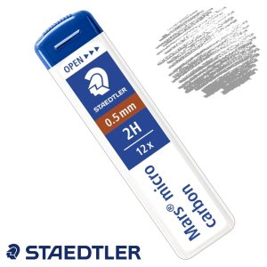 스테들러 마스 마이크로 카본 250 샤프심 0.5mm 2H 12입 78x20x7mm 6g