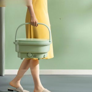 접이식 미니 세탁기 미니세탁기 휴대용 초소형 속옷세탁기 걸레 탈수기 소형 연두색 표준+블루라이트 항균