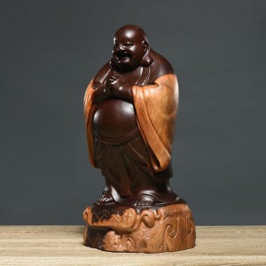 미륵 부처님 마호가니 석상 부처 흑단 나무 조각 38cm 흑단 미륵불(염주포함)