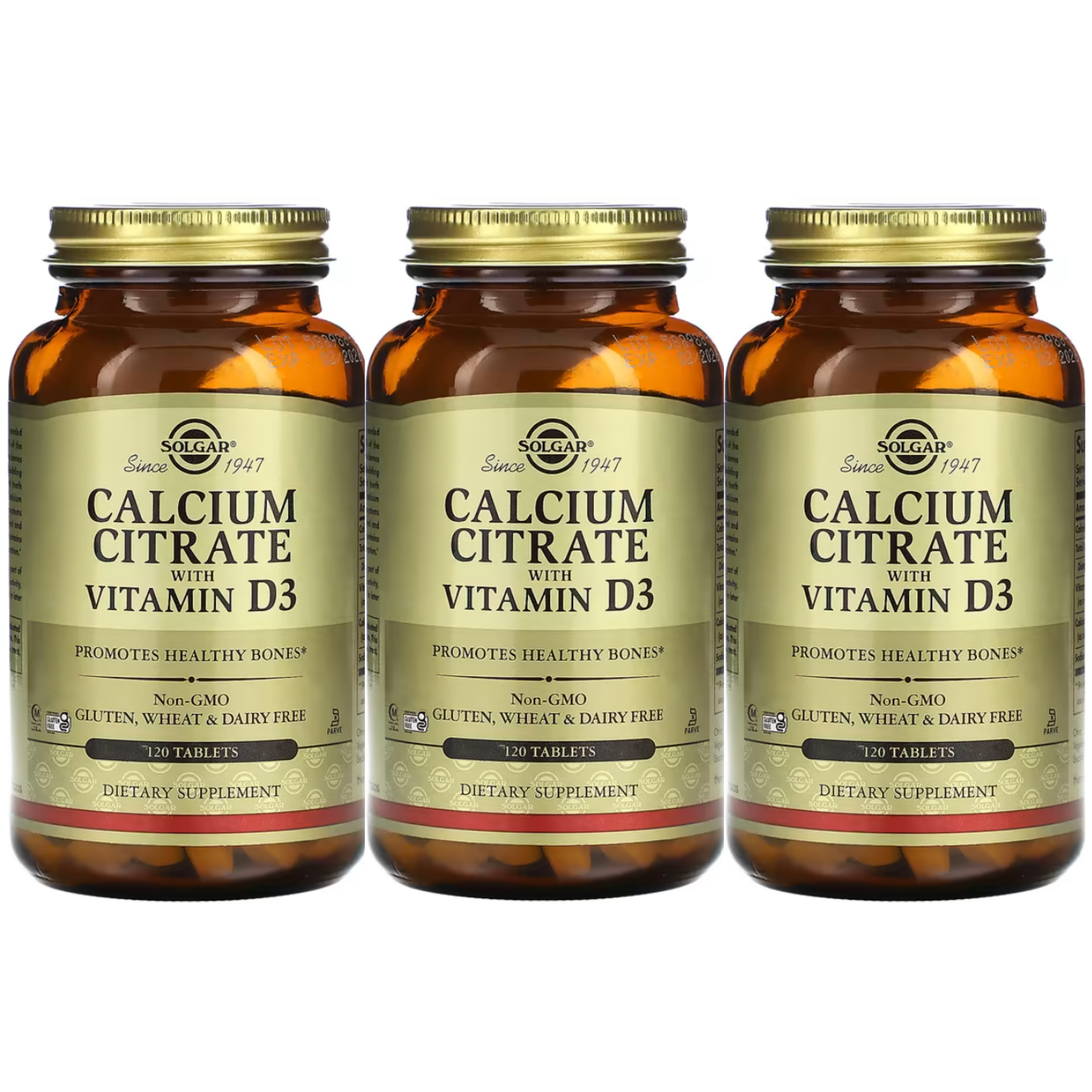 3통 솔가 구연산 <b>칼슘 시트레이트</b> 비타민D3 타블릿120