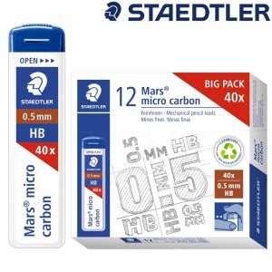 스테들러 마스 마이크로 카본 255 샤프심 0.5mm HB 40입 1갑 12개입 80g