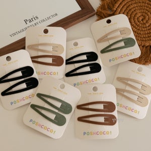 스웨이드 컬러똑딱핀 심플 똑딱이핀 앞머리삔 세트