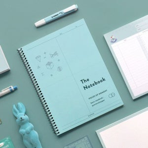 아이코닉 베이직 수학노트 스프링 4분할 모눈 종이 그리드 B6 오답노트 학습 그래프 도형