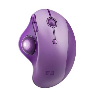 트랙볼 무선마우스 2.4G 블루투스 USB 저소음 충전 에고노믹 퍼플 신다 Seenda