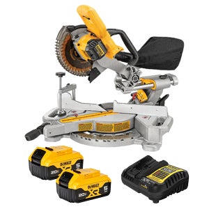 디월트 DCS361P2 충전 184MM 슬라이딩 각도절단기 20V 배터리5Ah 2개 세트
