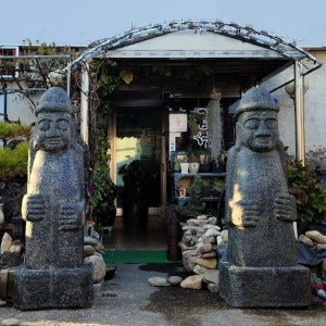 제주 돌 하르방 한쌍(1.6M) 하루방 석상 조형물 조각상