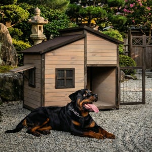 대형견집 야외 대형 실외 원목 개집 진돗개집 강아지 하우스 2XL [디자인3]