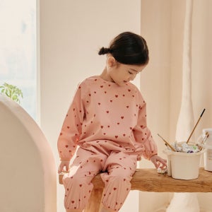요바프 아기 유아 방수 전신 미술가운 플레이수트 문센 촉감 물감놀이 / 하트
