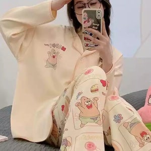 뚱이 사계절 잠옷 긴팔 긴바지 세트 2XL