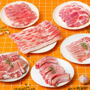 설렘한입 삼겹살 2kg 대패 통삼겹 수입 냉동 구이용 목전지 등갈비 가브리살