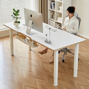 아우스 FJ07 800폭 쿼드형 듀얼모터 원목 전동 모션데스크 사무 책상 1200x800