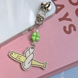 행운 네잎클로버 키링 액막이 명태 젤리 하드 투명 케이스 그린, 갤럭시A72