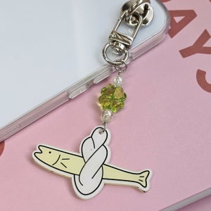 행운 네잎클로버 키링 액막이 명태 젤리 하드 투명 케이스 클리어그린, 갤럭시A72