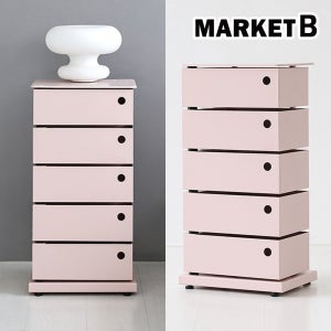 철제 미니 서랍장 이동식 모듈 서랍장 단스 375x260x730mm, 5단, 핑크