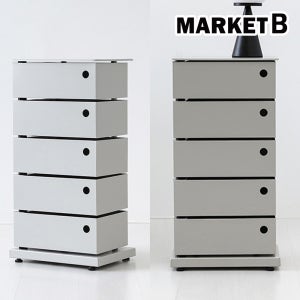 철제 미니 서랍장 이동식 모듈 서랍장 단스 375x260x730mm, 5단, 그레이