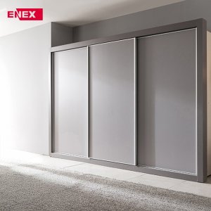 에넥스 시그니처 무광 슬라이딩 장롱 2676mm, 3도어, 라이트그레이