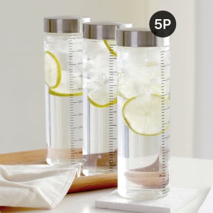 눈금유리병 내열유리 밀폐 주스병 우유병 두유 수제청 이유식 요거트 드레싱 500ml, 5개