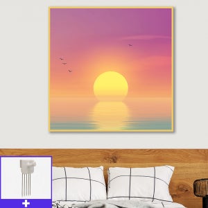 황금노을 80cm x 80cm 무광골드 알루미늄액자