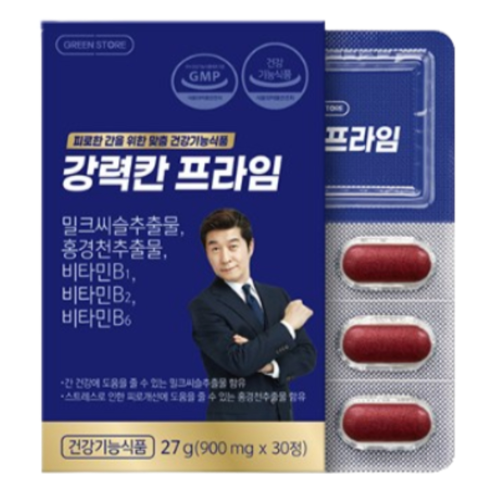 그린스토어 <b>강력칸</b> 프라임 밀크씨슬 간 건강 30캡슐
