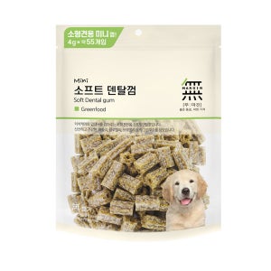 (사은품랜덤증정) 무마진 강아지 반려견 간식 소프트덴탈껌 미니 그린푸드, 220g, 1개