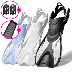 위베런 오리발 아쿠아 숏핀 사이즈 조절 가능한 스노쿨링 수영 스퍼트 장비